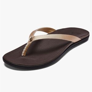 OluKai Ho'opio Leather Flip Flop Sandals Women’s size 11